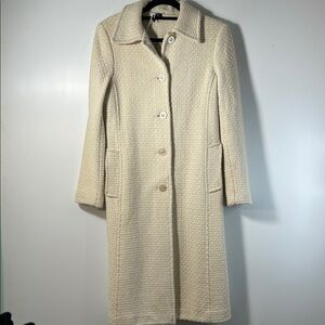 Mariposa Cream Textured Trench Coat